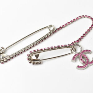 CHANEL Authentic Silver Brooch